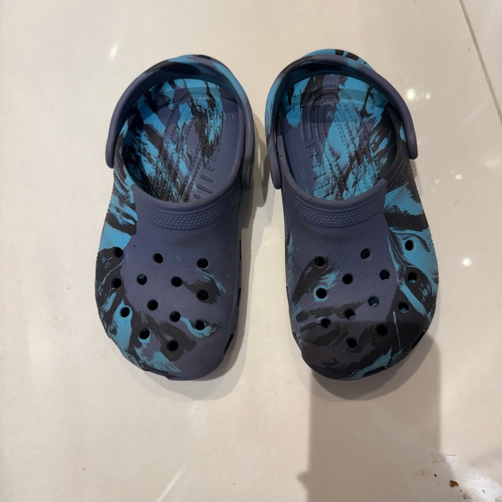 Kids Blue and Black Crocs